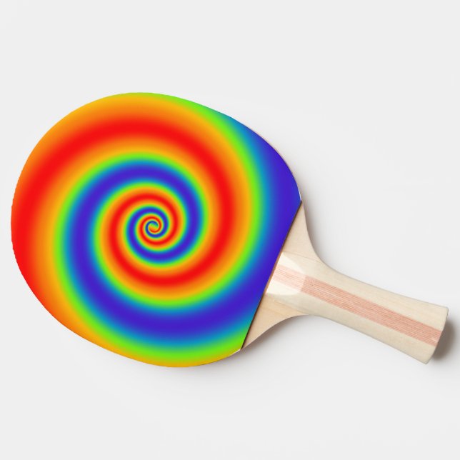 Ursprunglig regummergradient färgfull Spiral-effek Pingisracket (Baksidan )
