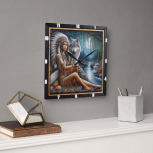 Ursprunglig resa: Gömt Väg Forest Heart Fyrkantig Klocka