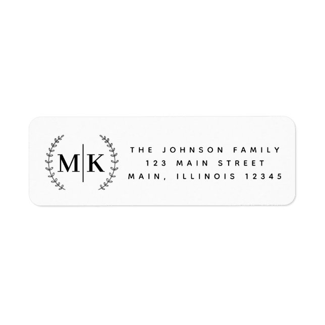 Ursprunglig Returadress för Monogram WAN-familjen Etikett (Framsidan)