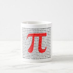 Ursprunglig röd siffer pi-dag matematisk symbol kaffemugg