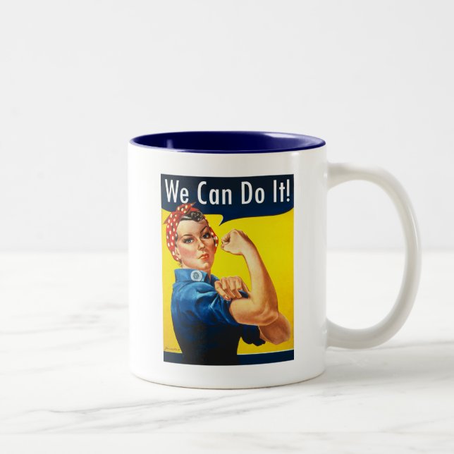 Ursprunglig Rosie the Riveter ~ Two Tone Coffee Mu Två-Tonad Mugg (Höger)