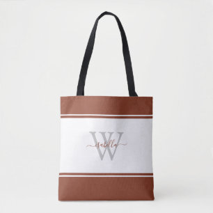 Ursprunglig Rust Tote Bag för monogrammed skript Tygkasse