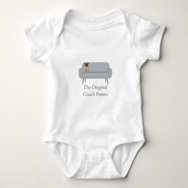 Ursprunglig skjorta av koppapotatis Pug Baby t T Shirt (Framsida)