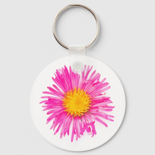 Ursprunglig, söt, enkel ROSA FLOWER-blommar Nyckelring (Framsida)