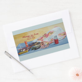 ursprunglig stillastående bild i påsen för vintage rektangulärt klistermärke