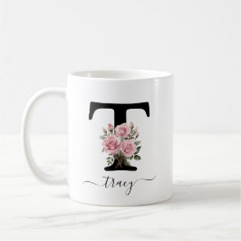 Ursprunglig T Monogram-Blommigt Flower Rosa ros Mu Kaffemugg