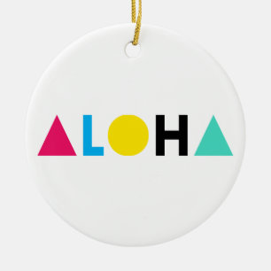 Ursprunglig text ALOHA färg brev Julgransprydnad Keramik
