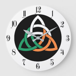 Ursprunglig Triquetra-cirkel celtic knot Ireland F Stor Klocka