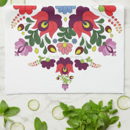 Ursprunglig ungersk Matyo Kitchen Blessing Quote Kökshandduk