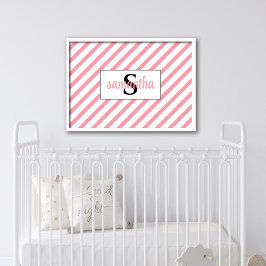 Ursprunglig utskrift av Monogram Namn Nursery Poster