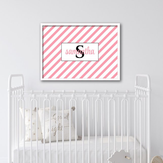 Ursprunglig utskrift av Monogram Namn Nursery Poster (Skapare uppladdad)