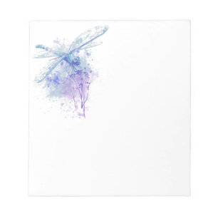 Ursprunglig vattenfärg Dragonfly i Blue Mauve Natu Anteckningsblock