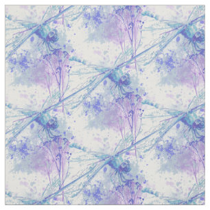 Ursprunglig vattenfärg Dragonfly i Blue Mauve Natu Tyg