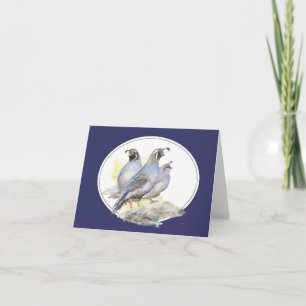 Ursprunglig vattenfärg Kalifornien Quail Bird Kort