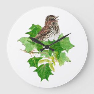 Ursprunglig vattenfärg Sång Sparrow Bird Nature Stor Klocka