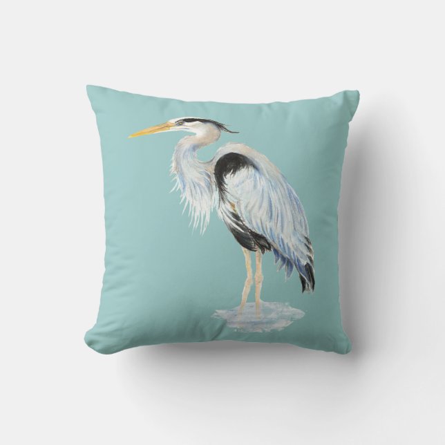 Ursprunglig vattenfärg Underbar Blå öron Bird Kudde (Framsida)