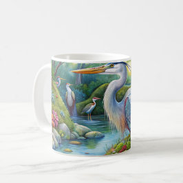 Ursprunglig vattenfärg, Underbar Blå öron Bird Mug Kaffemugg