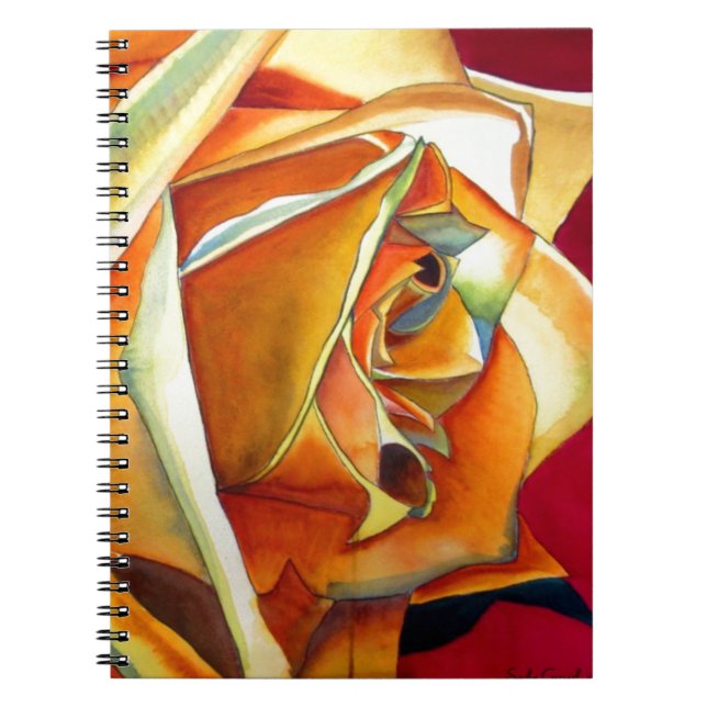 Ursprunglig vattenfärgsfärg för gul ros anteckningsbok (Framsidan)