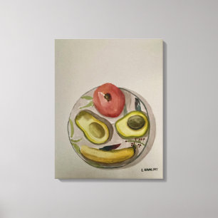 Ursprunglig vattenfärgsmålning "Kärlek My Fruit" Canvastryck