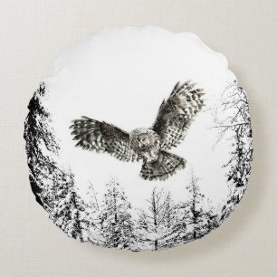 Ursprunglig vattenfärgsstrikning eller jakt på Ugg Rund Kudde