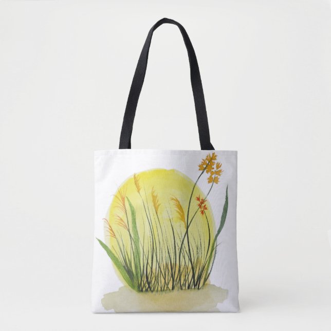 Ursprunglig vildblomma & präriens gräsnatur tygkasse (Framsida)