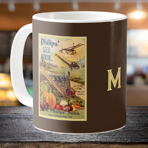 Ursprunglig Vintage för utsädespaketskatalog för v Kaffemugg