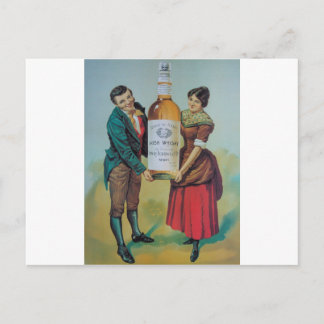 Ursprunglig vintage Irländsk whisky poster, hand i Vykort