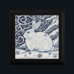 Ursprunglig vinterjulkanal, blå och vit smyckeskrin<br><div class="desc">Min ursprungliga,  copyrightade blå och vita vinterkanindesign är också underbar för jul,  på en mängd olika Zazzle-produkter.</div>