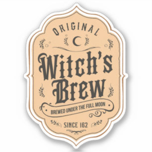 Ursprunglig Witch's Brew Label-etikett Klistermärken