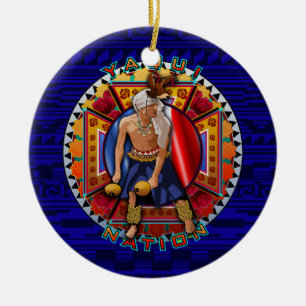 Ursprunglig Yaqui Nation Hjort Dancer Julgransprydnad Keramik