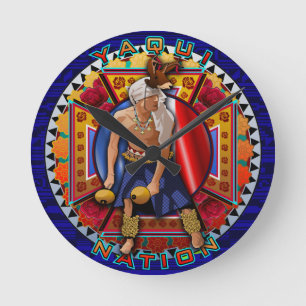 Ursprunglig Yaqui Nation Hjort Dancer Rund Klocka