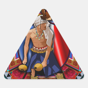Ursprunglig Yaqui Nation Hjort Dancer Triangelformat Klistermärke