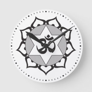 Ursprunglig Yoga OM-symbol Rund Klocka