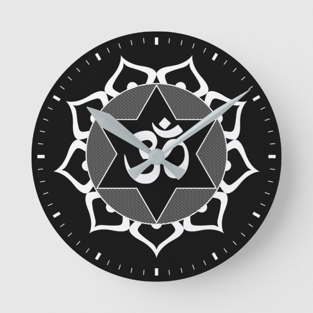Ursprunglig Yoga OM-symbol Rund Klocka (Framsida)