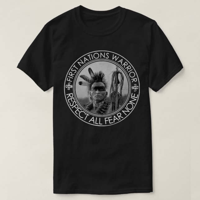 Ursprungliga första nationskribenter respekterar a t shirt (Design framsida)
