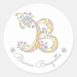 Ursprungliga ID-namnsmärken för eget namn i monogr Runt Klistermärke