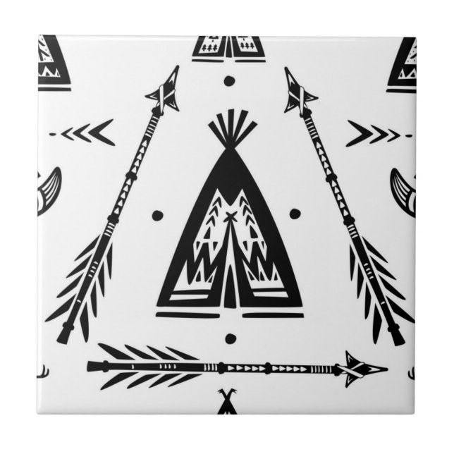Ursprungliga Indian Wigwam-pilar Kakelplatta (Framsidan)