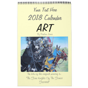ursprungliga landskapskonst som jousting hundar hä kalender