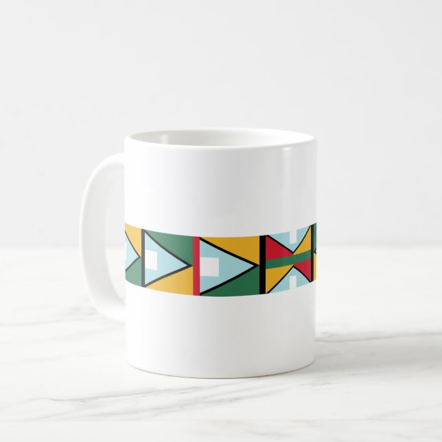 Ursprungliga traditionella textilmotiv för indian kaffemugg (Framsida vänster)