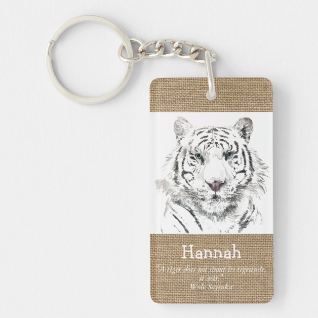 Ursprungliga vattenfärger Tiger Year Zodiac burlap (Framsidan)