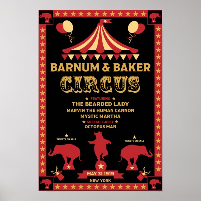 Ursprungliga Vintagar Poster Inspired Circus (Framsidan)