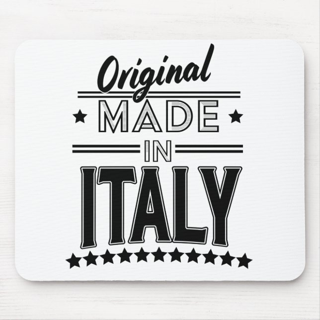 Ursprungligen tillverkad i Italiens logotyp Musmatta (Framsidan)