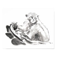 Ursprungligen Tvättar du målning med apa och Poste