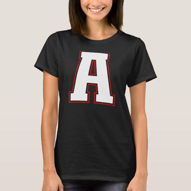 Ursprungligt A Monogram A Brev A-versalt T Shirt (Framsida)
