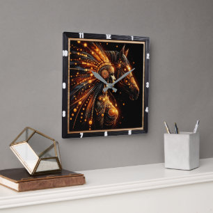 Ursprungligt amerikanskt indisk arv fyrkantig klocka