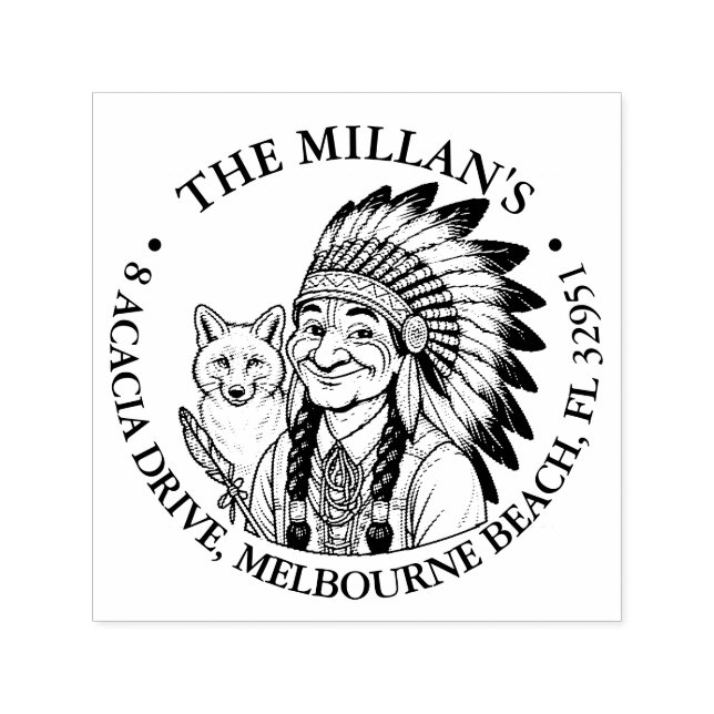 Ursprungligt amerikanskt rävtema självfärgande stämpel (Design)