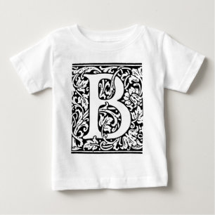 Ursprungligt B-monogram. Anpassat Namn-Blommönster T-shirt
