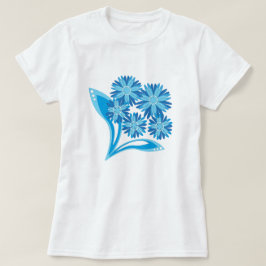 Ursprungligt blåa blommor t shirt