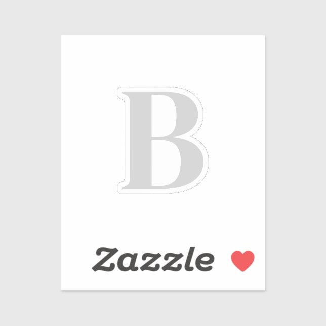 Ursprungligt Brev-unikt Grått-monogram Klistermärken (Ark)