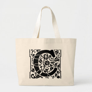 Ursprungligt C-monogram. Blommigt Namn Customized  Jumbo Tygkasse